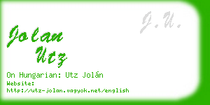 jolan utz business card
